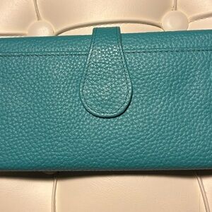 Teal Leather Women's Clutch